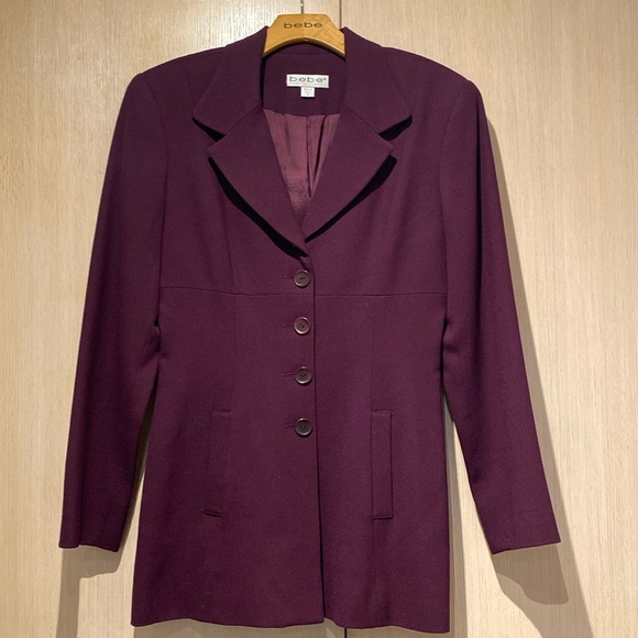 Bebe size 4 blazer in eggplant color - Picture 1 of 4